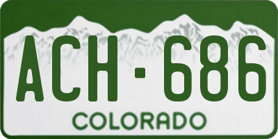 CO license plate ACH686