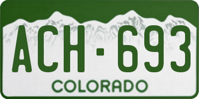 CO license plate ACH693
