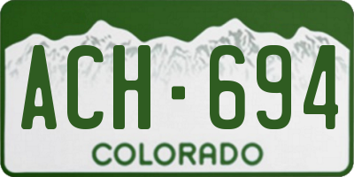 CO license plate ACH694