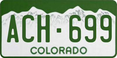 CO license plate ACH699