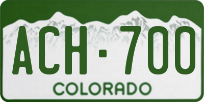 CO license plate ACH700