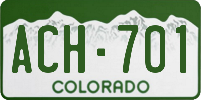 CO license plate ACH701