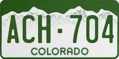 CO license plate ACH704