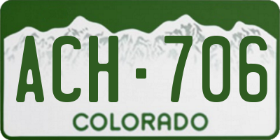 CO license plate ACH706