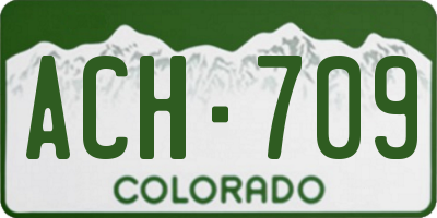CO license plate ACH709