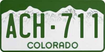 CO license plate ACH711