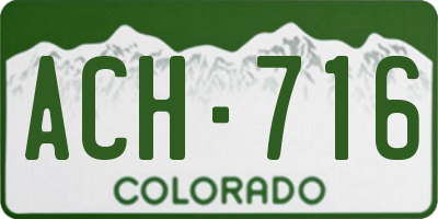 CO license plate ACH716