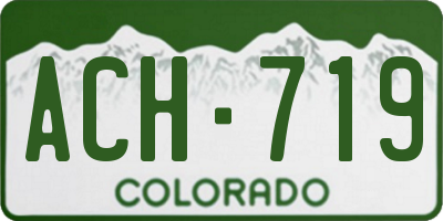 CO license plate ACH719