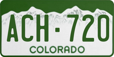CO license plate ACH720