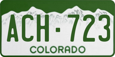 CO license plate ACH723