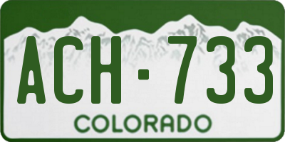 CO license plate ACH733