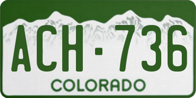 CO license plate ACH736