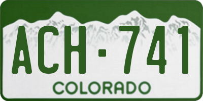 CO license plate ACH741