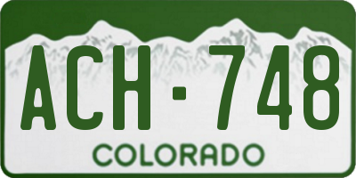 CO license plate ACH748