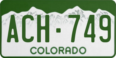 CO license plate ACH749