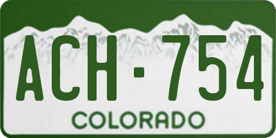 CO license plate ACH754