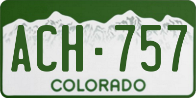 CO license plate ACH757