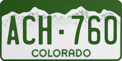 CO license plate ACH760