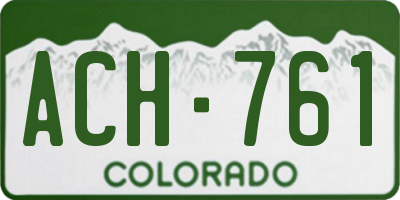 CO license plate ACH761