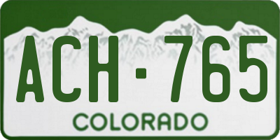 CO license plate ACH765