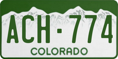 CO license plate ACH774
