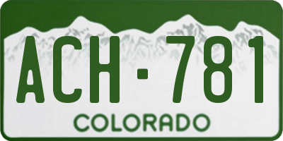 CO license plate ACH781