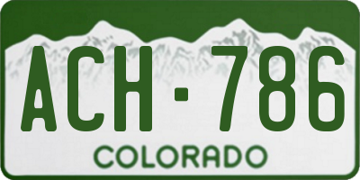 CO license plate ACH786