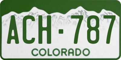 CO license plate ACH787