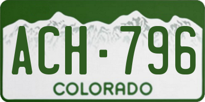 CO license plate ACH796