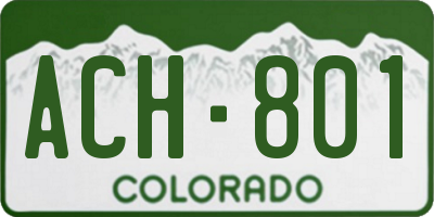 CO license plate ACH801