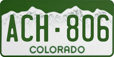 CO license plate ACH806