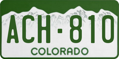 CO license plate ACH810