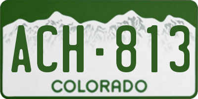 CO license plate ACH813
