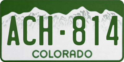 CO license plate ACH814