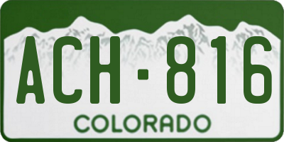 CO license plate ACH816