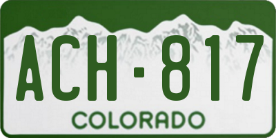 CO license plate ACH817
