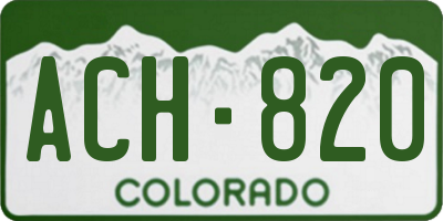 CO license plate ACH820