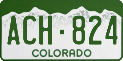 CO license plate ACH824