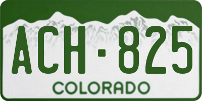 CO license plate ACH825