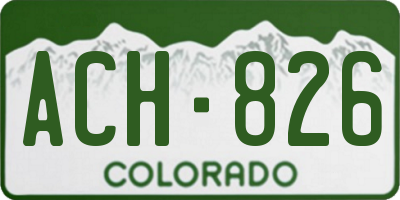 CO license plate ACH826