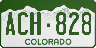 CO license plate ACH828