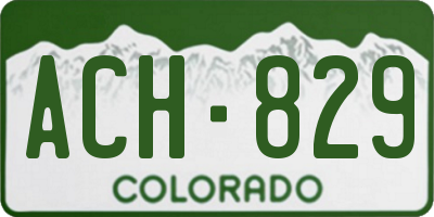 CO license plate ACH829