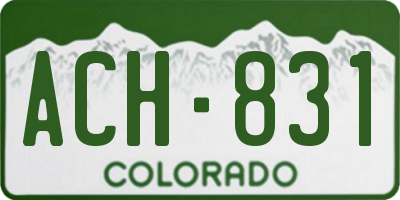 CO license plate ACH831