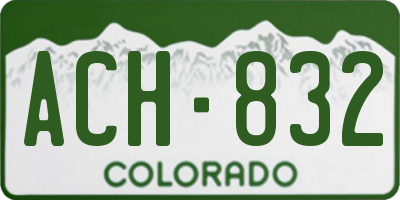 CO license plate ACH832