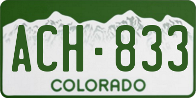 CO license plate ACH833