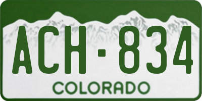 CO license plate ACH834