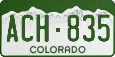 CO license plate ACH835