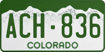 CO license plate ACH836