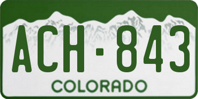 CO license plate ACH843