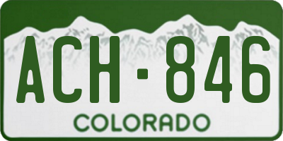 CO license plate ACH846
